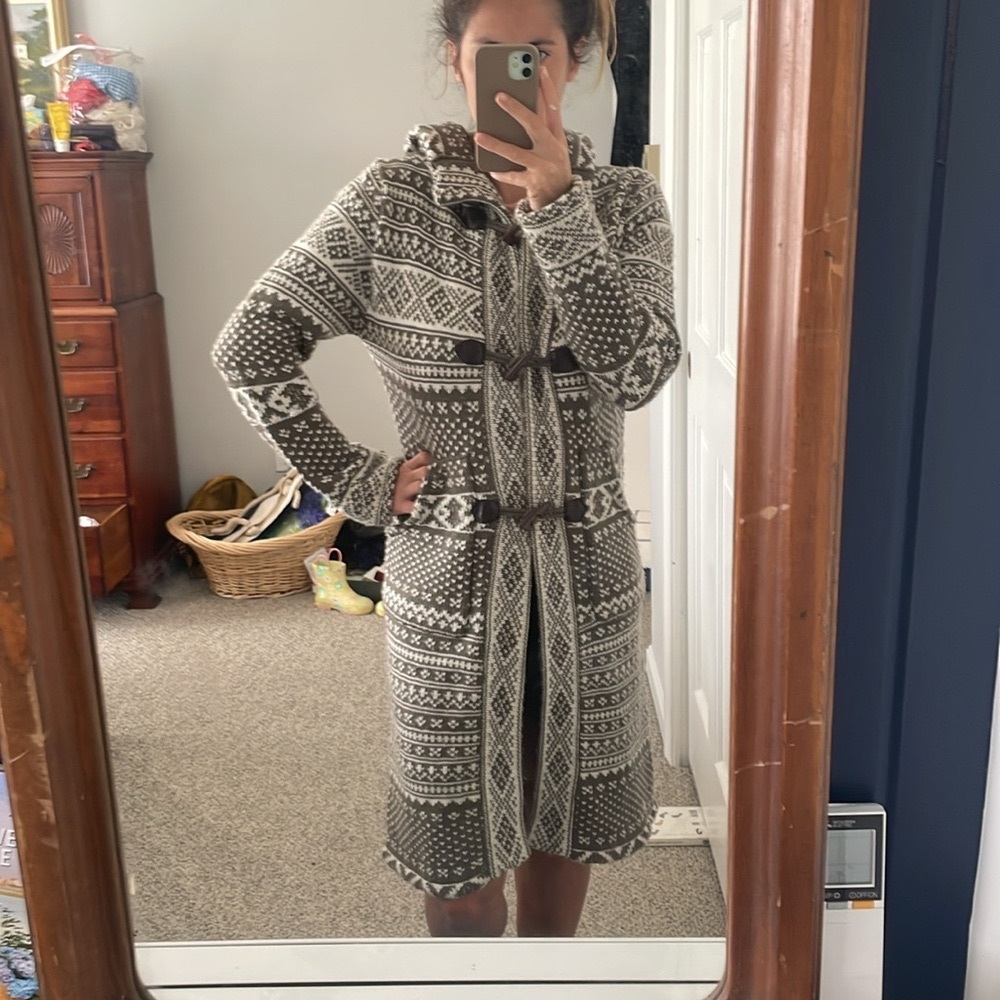 Cotton On Long Knit Sweater in Brown and White
